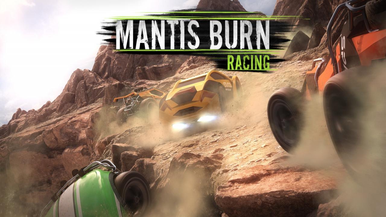 Mantis Burn Racing title screen for Nintendo Switch