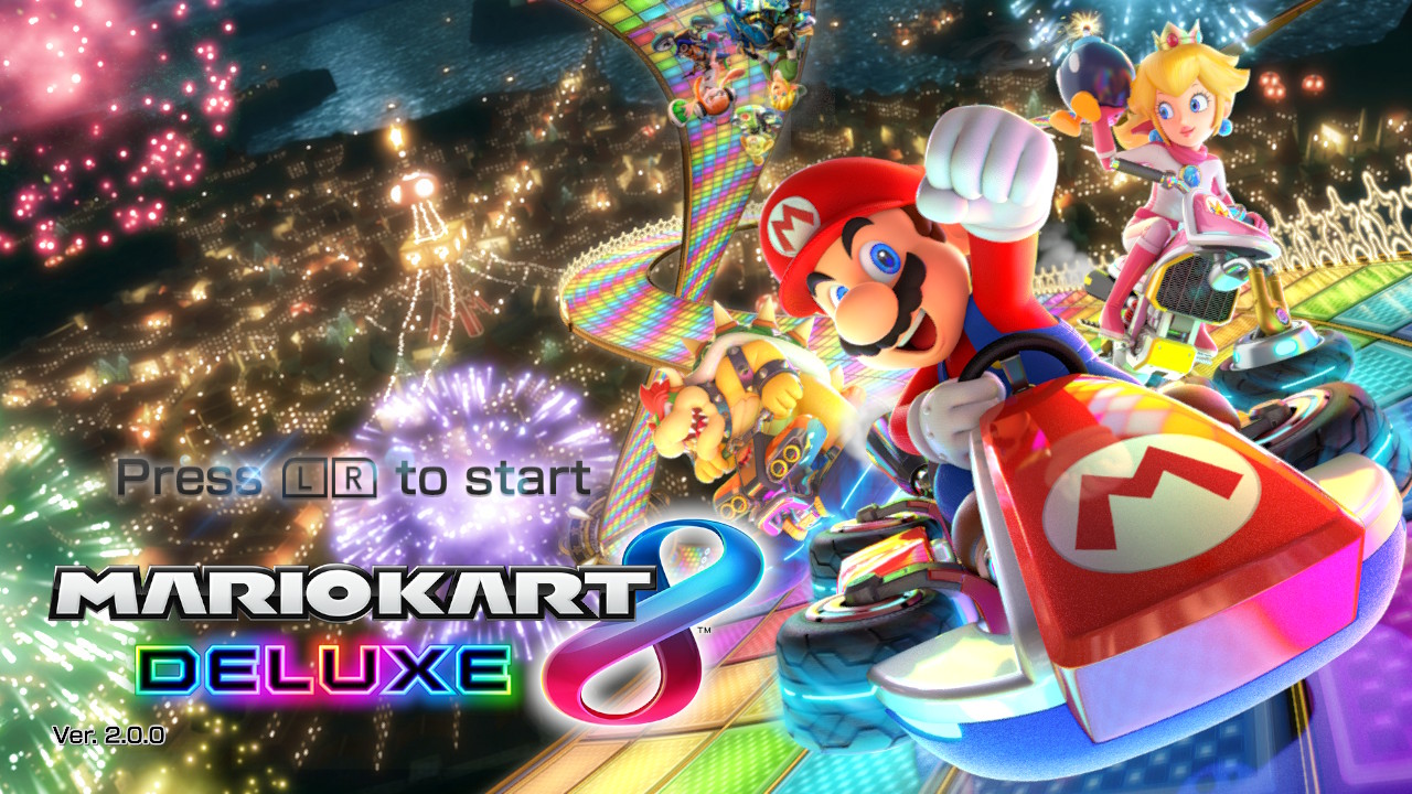 Mario Kart 8 Deluxe title screen for Nintendo Switch