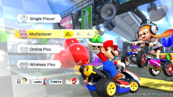 Mario Kart 8 Deluxe title screen for Nintendo Switch