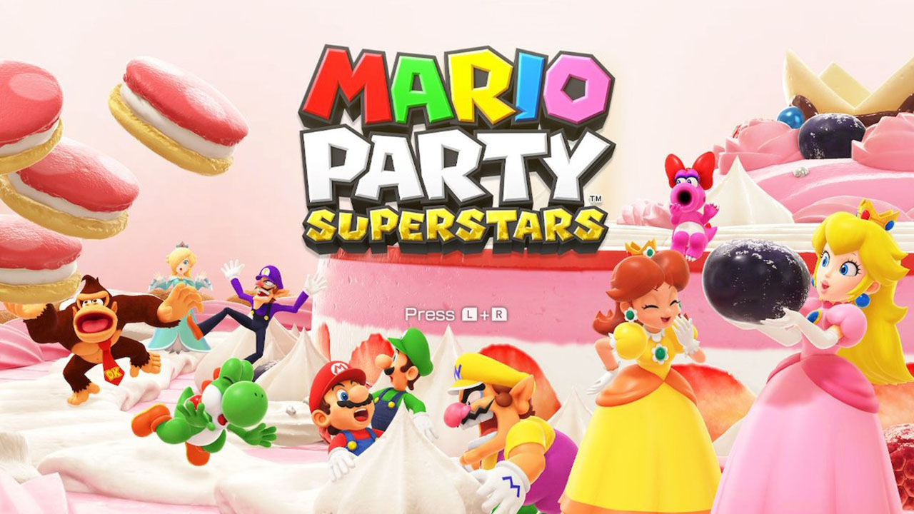 Mario Party Superstars title screen for Nintendo Switch