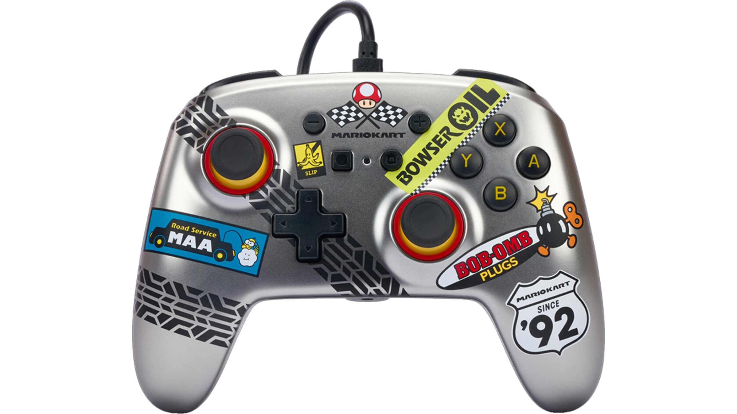 Mario Silver Wired Controller title screen for Nintendo Switch