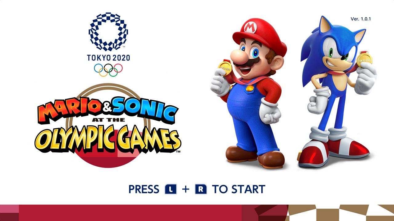 Mario & Sonic at the Olympic Games Tokyo 2020 title screen for Nintendo Switch