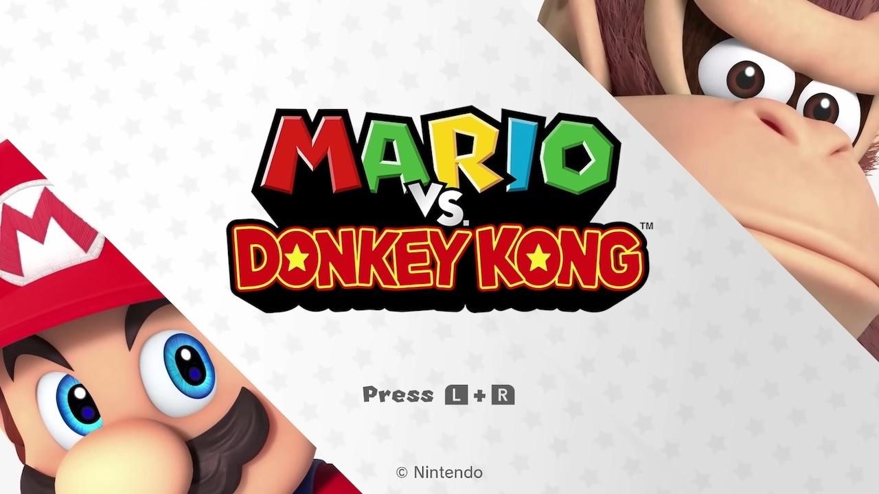Mario VS Donkey Kong title screen for Nintendo Switch