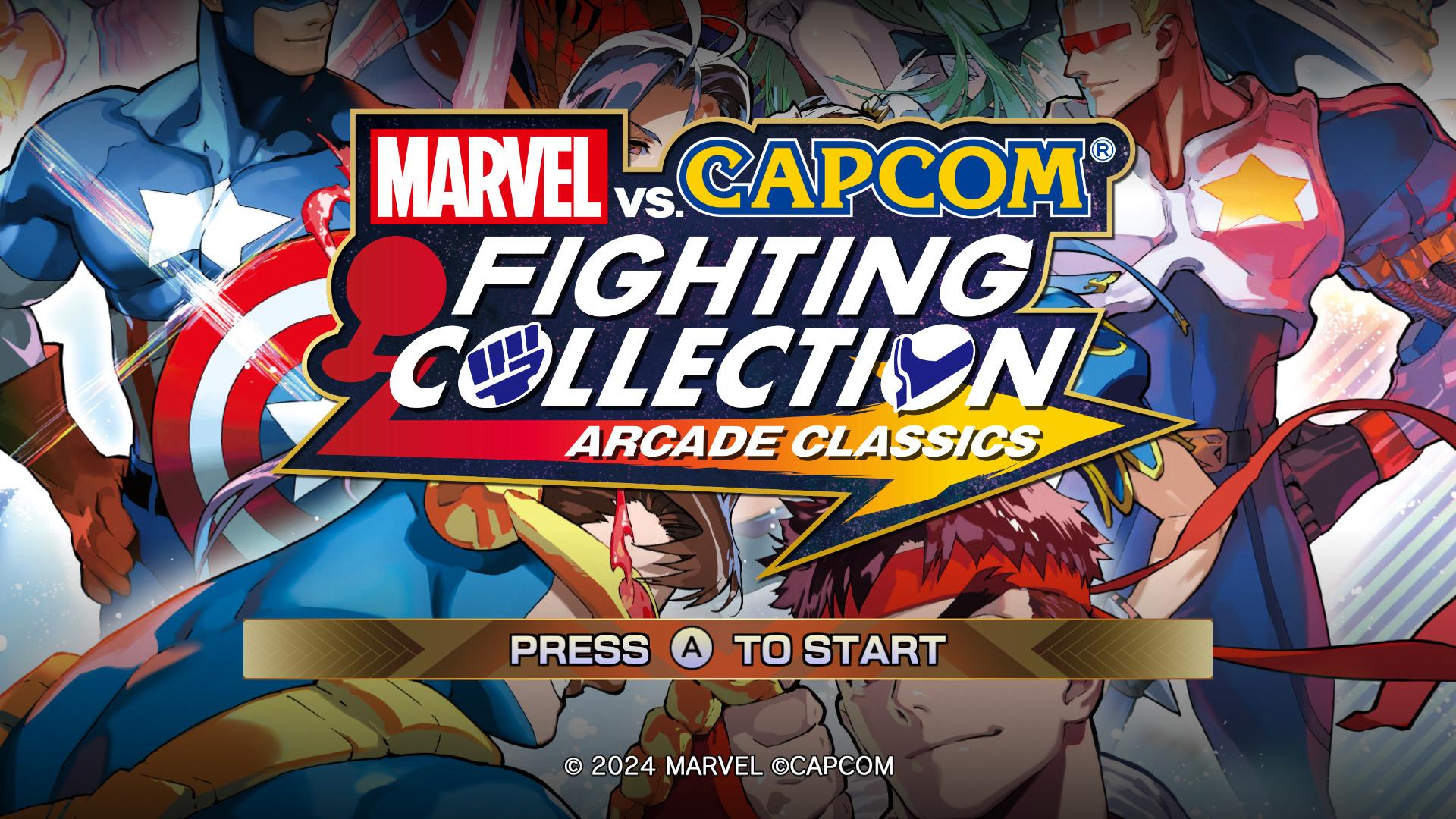 Marvel Vs. Capcom Fighting Collection: Arcade Classics title screen for Nintendo Switch