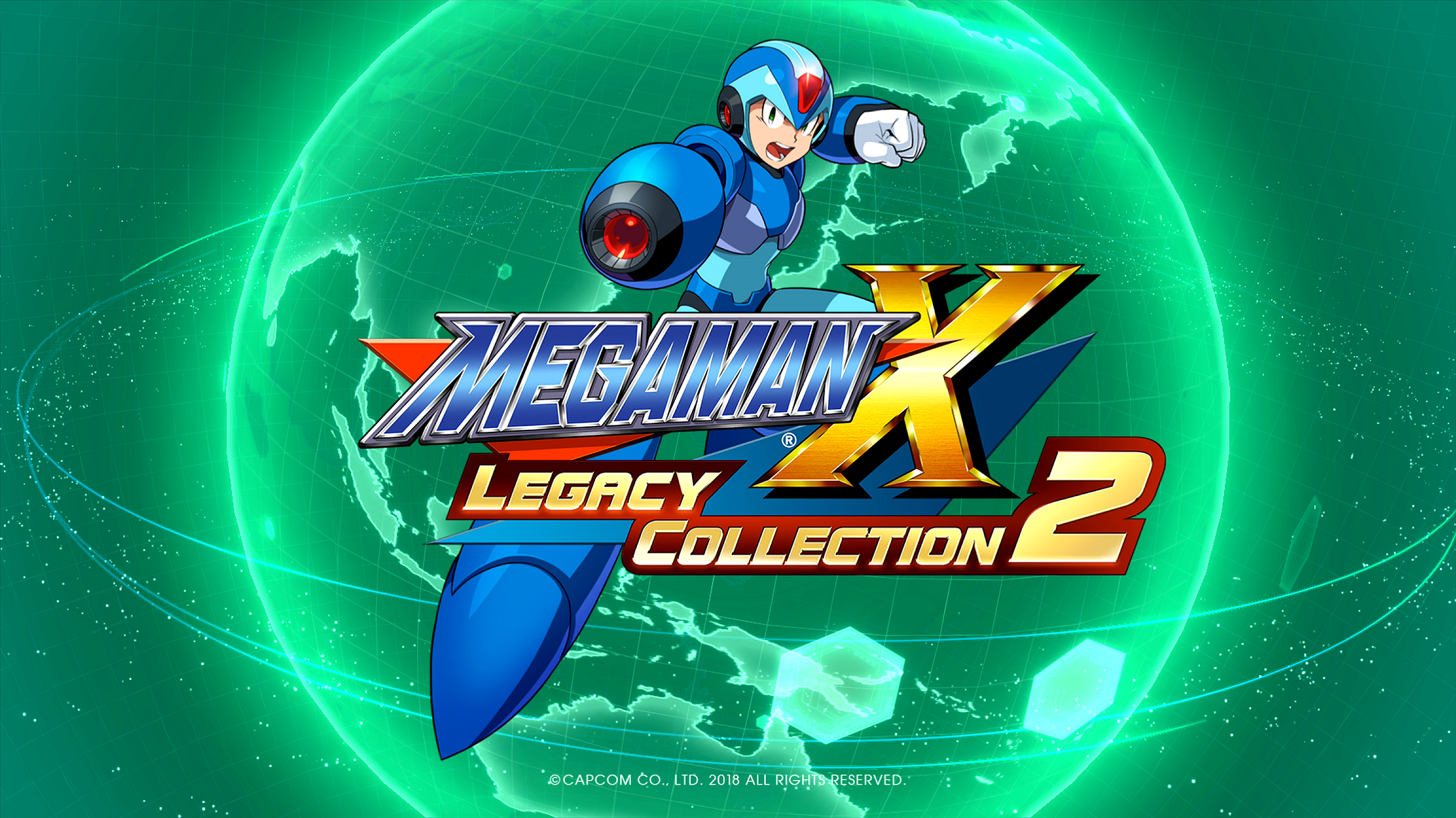 Mega Man X Legacy Collection 1 + 2 title screen for Nintendo Switch