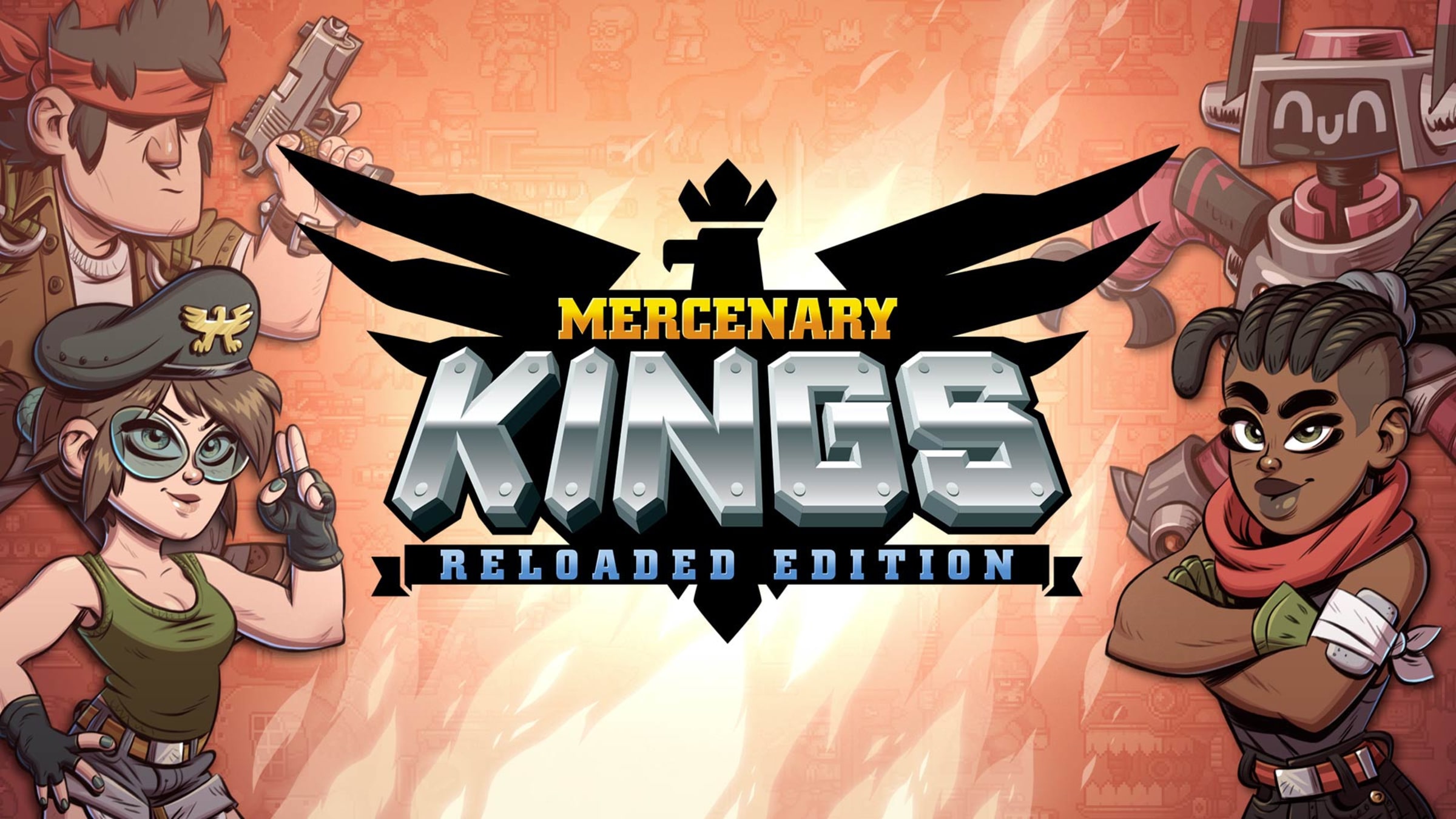 Mercenary Kings title screen for Nintendo Switch