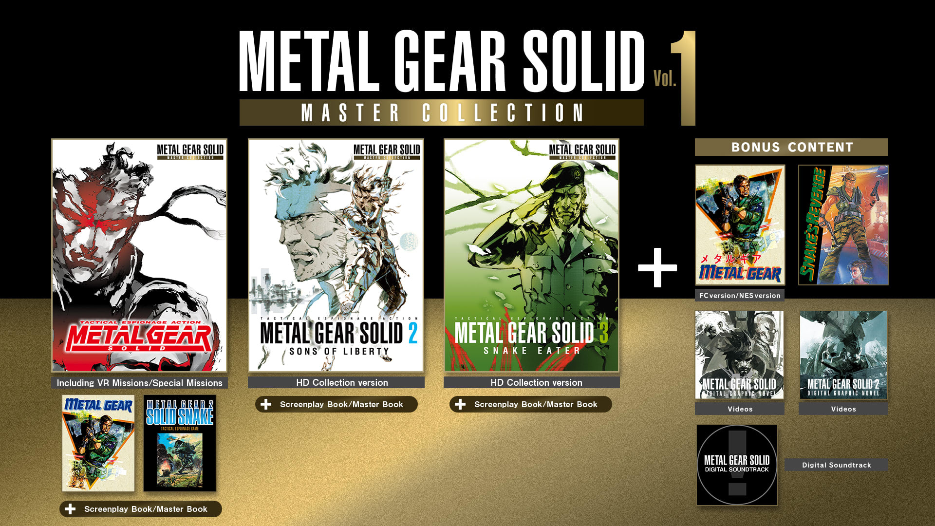 Metal Gear Solid Vol. 1 Master Collection title screen for Nintendo Switch