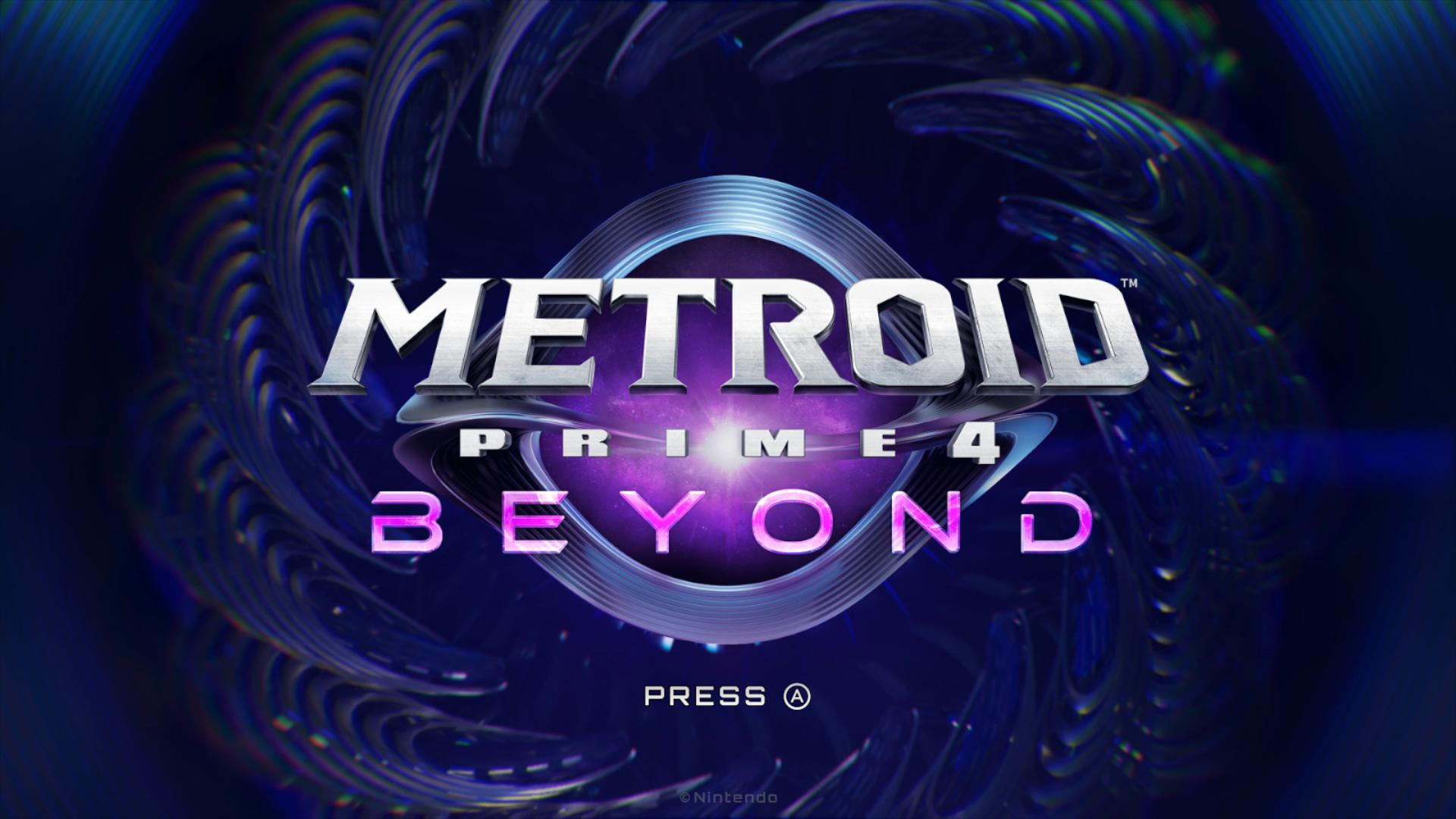 Metroid Prime 4 Beyond title screen for Nintendo Switch