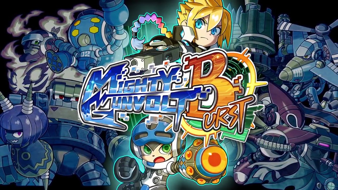 Mighty Gunvolt Burst title screen for Nintendo Switch