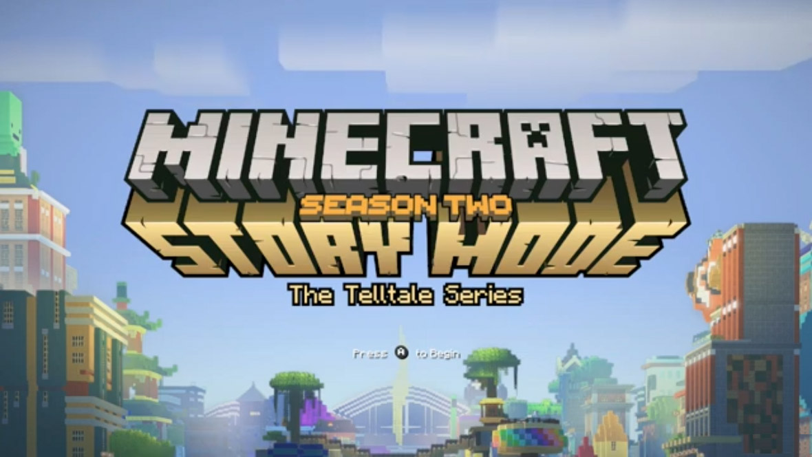 Minecraft: Story Mode Season Two title screen for Nintendo Switch
