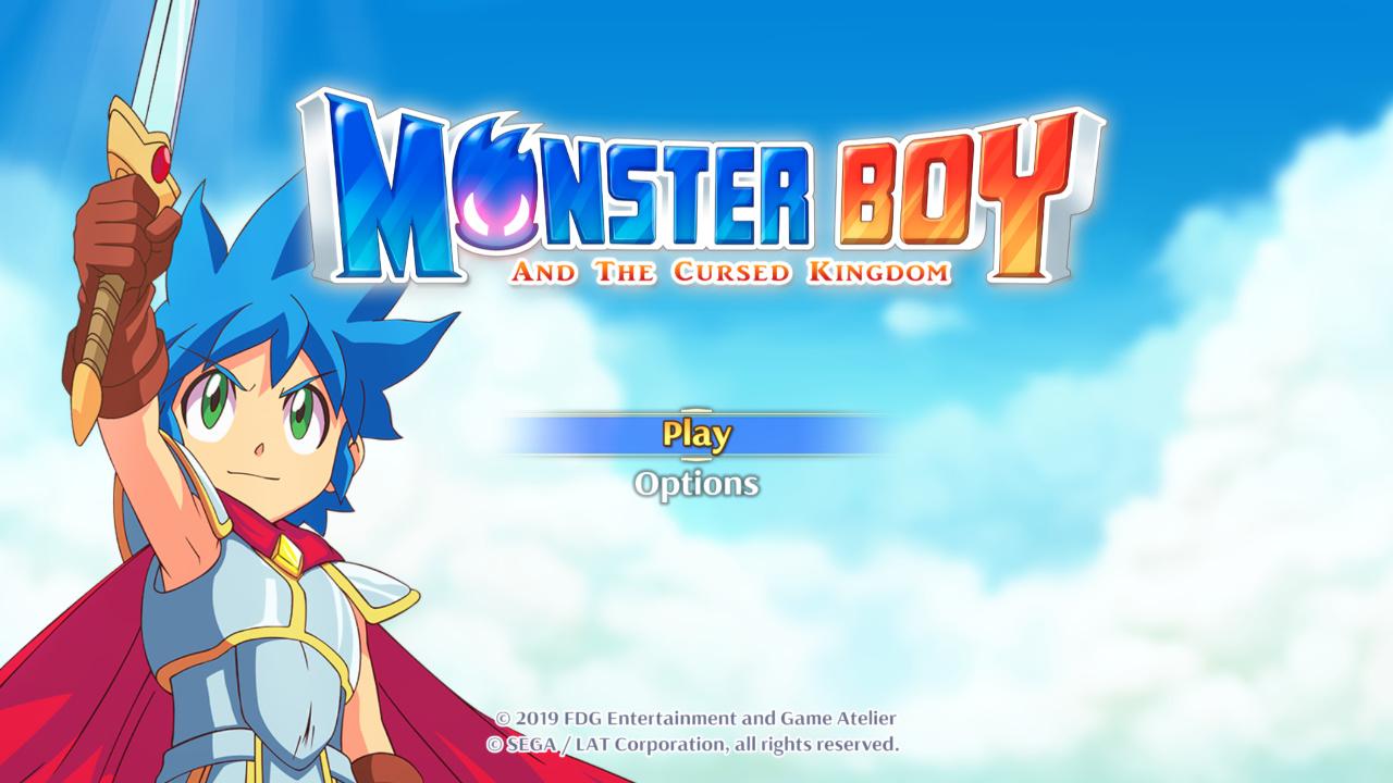 Monster Boy and the Cursed Kingdom title screen for Nintendo Switch