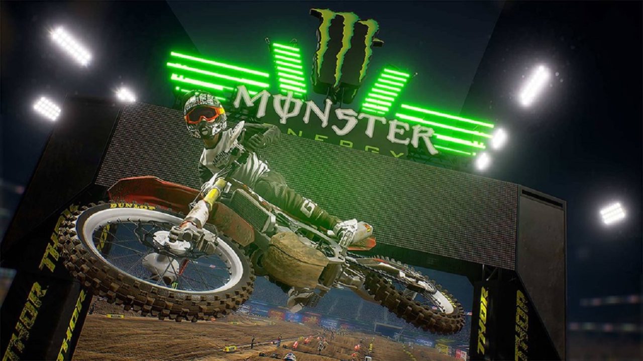 Monster Energy Supercross 3 title screen for Nintendo Switch