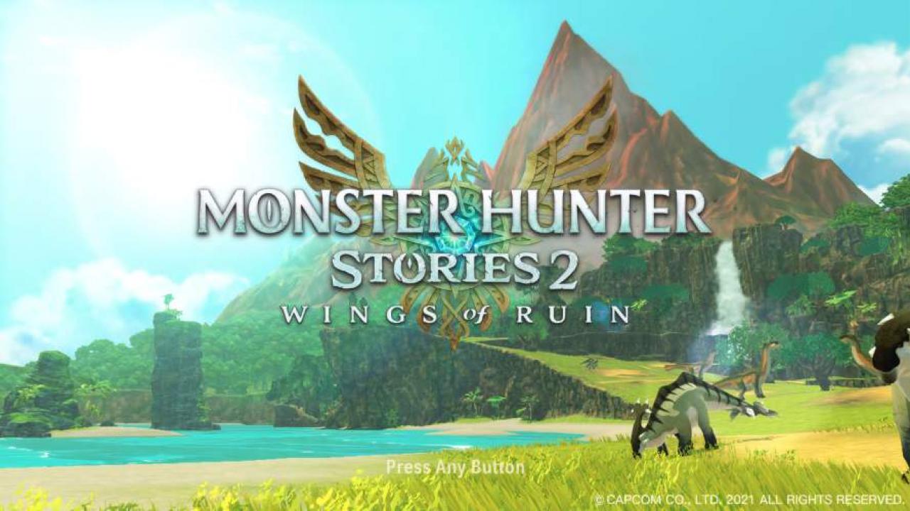 Monster Hunter Stories 2 title screen for Nintendo Switch