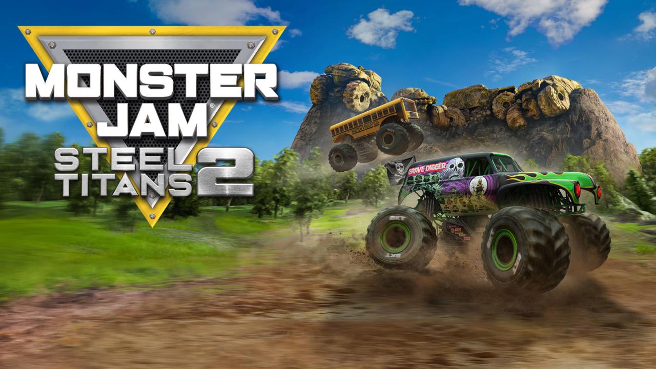 Monster Jam Steel Titans 2 title screen for Nintendo Switch