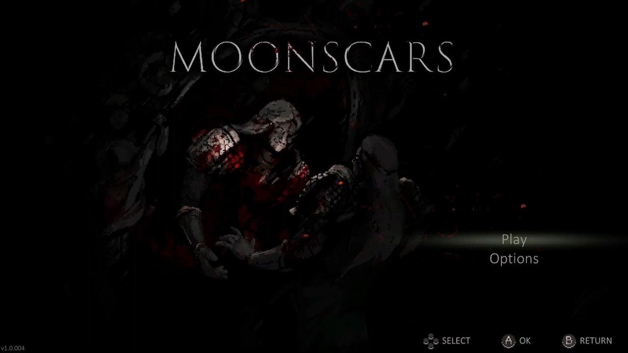 Moonscars title screen for Nintendo Switch