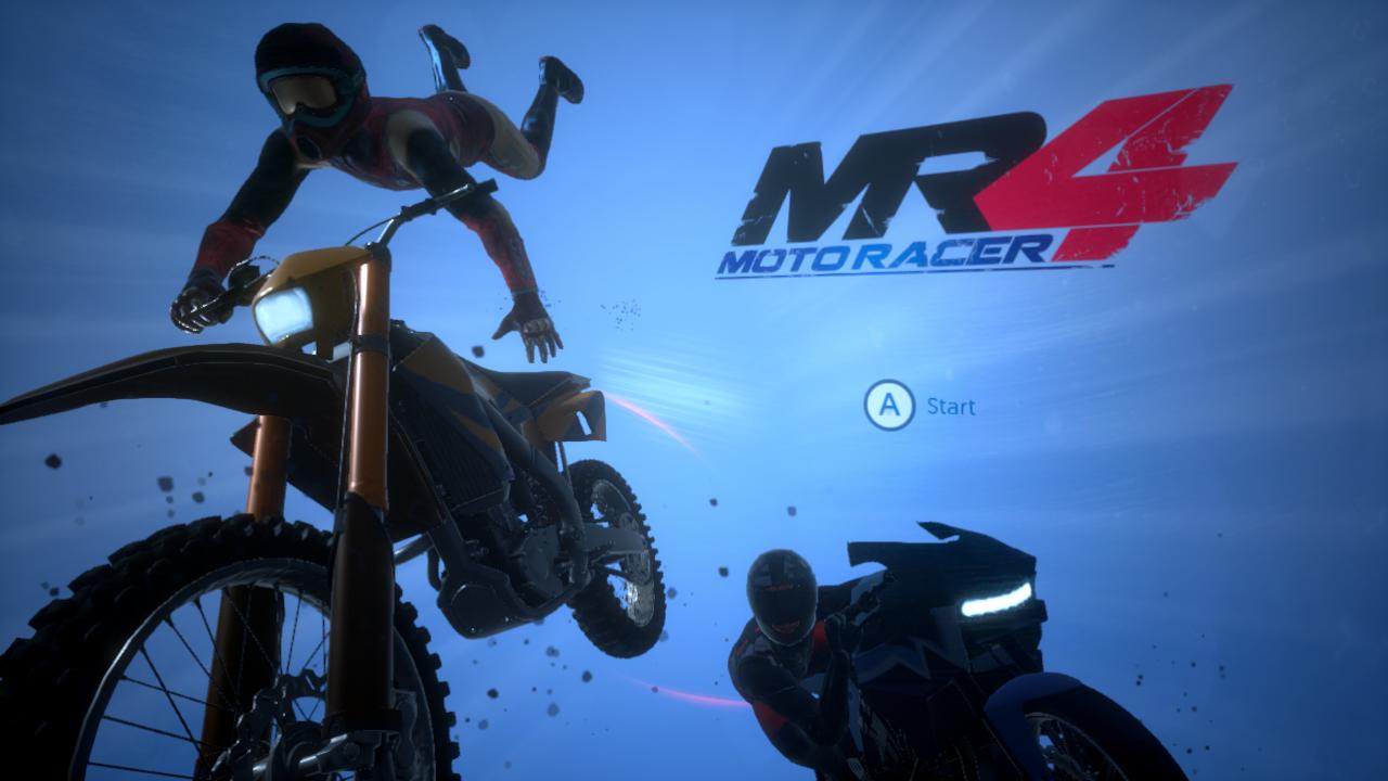 Moto Racer 4 title screen for Nintendo Switch