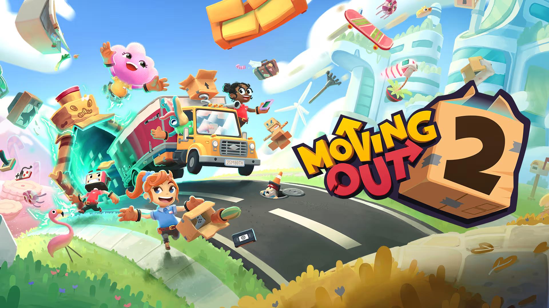 Moving Out 2 title screen for Nintendo Switch