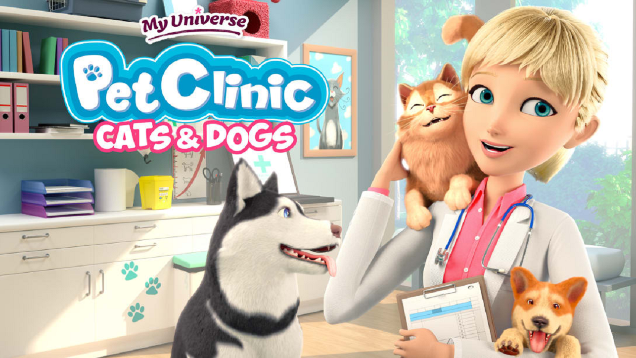 My Universe: Pet Clinic: Cats & Dogs title screen for Nintendo Switch