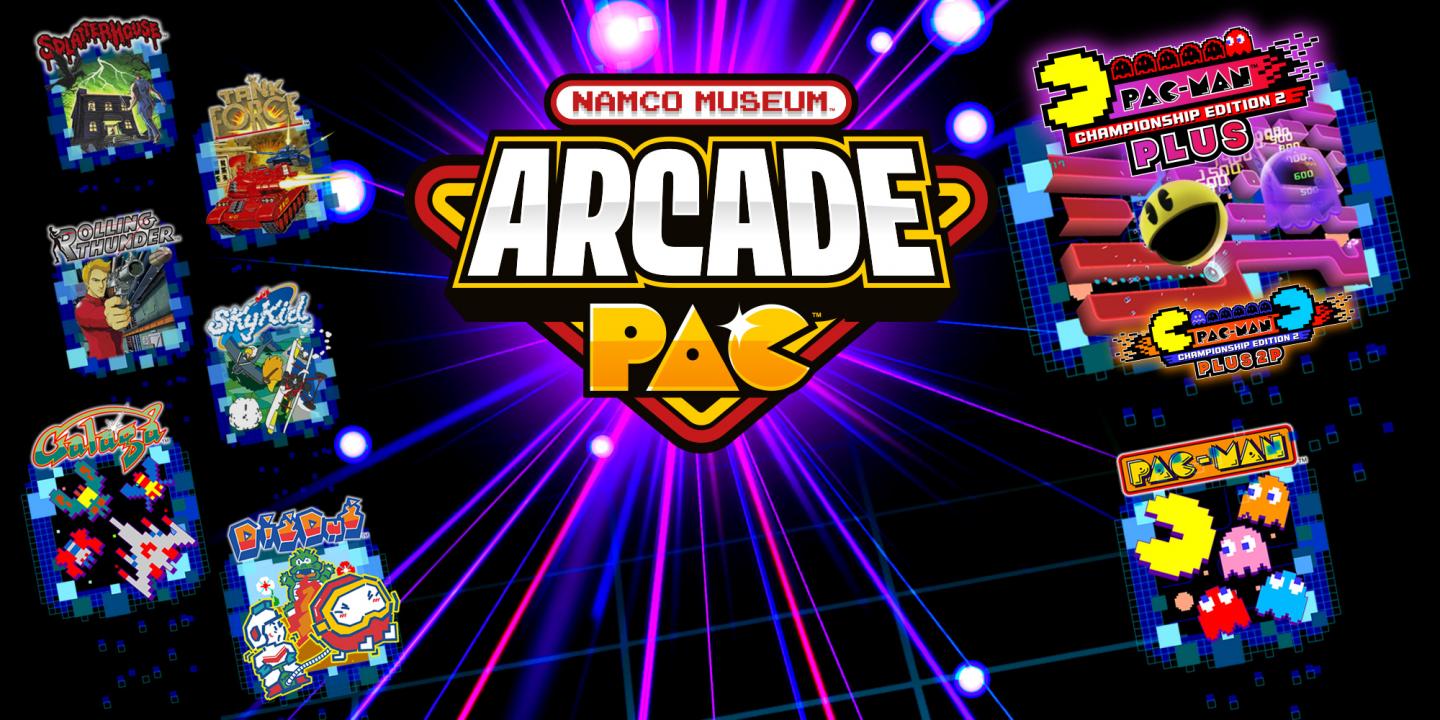 Namco Museum Arcade Pac title screen for Nintendo Switch