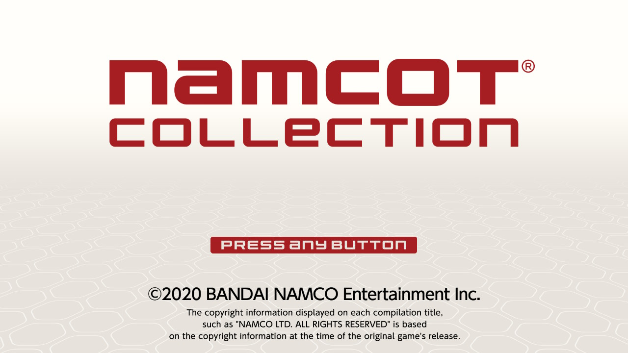 Namcot Collection title screen for Nintendo Switch
