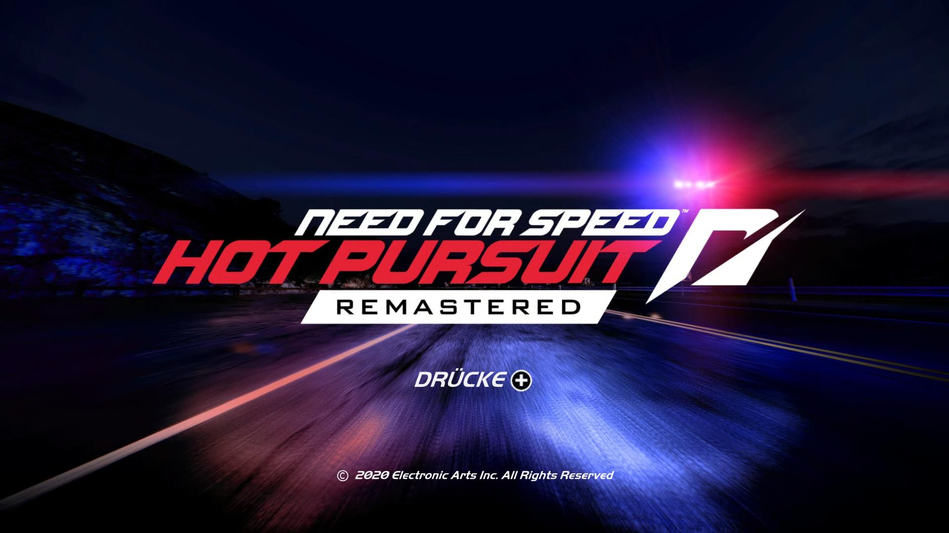 Need for Speed: Hot Pursuit Remastered title screen for Nintendo Switch