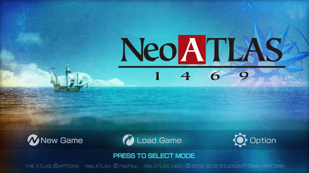 Neo Atlas 1469 title screen for Nintendo Switch
