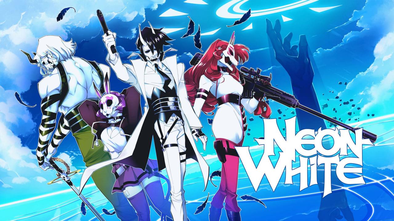 Neon White title screen for Nintendo Switch
