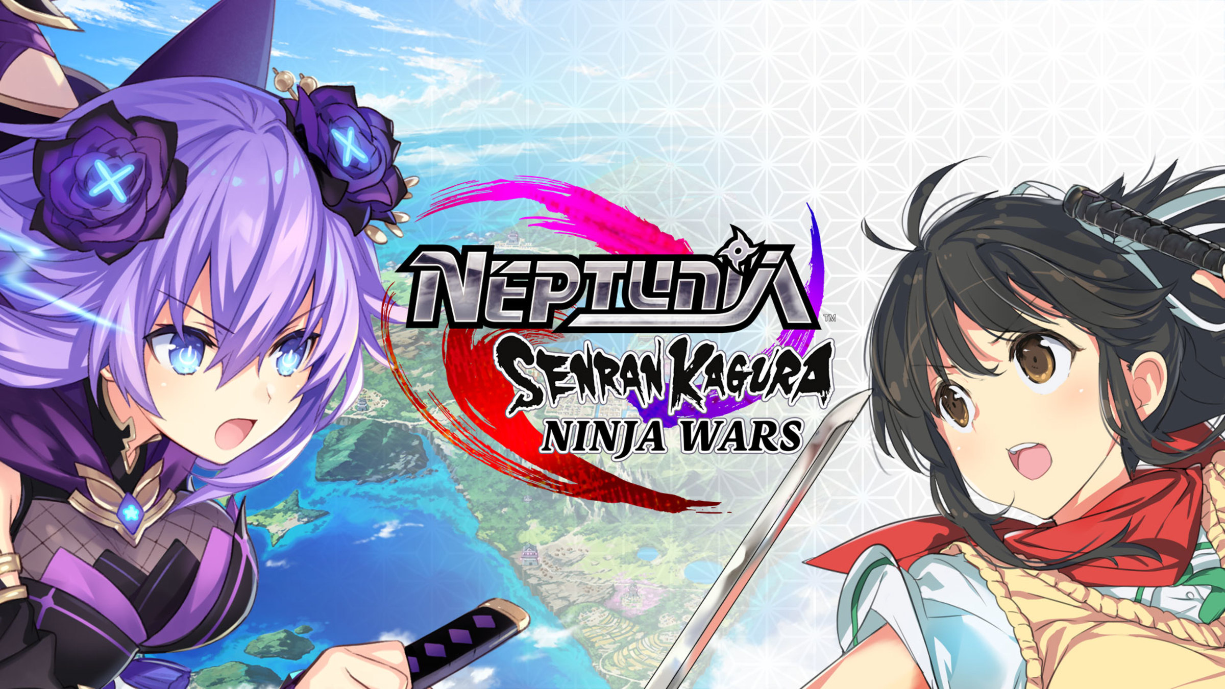 Neptunia X Senran Kagura: Ninja Wars title screen for Nintendo Switch