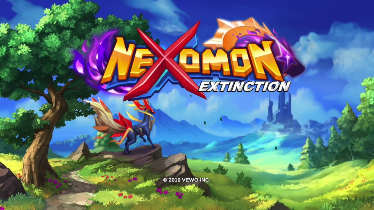 Nexomon: Extinction title screen for Nintendo Switch