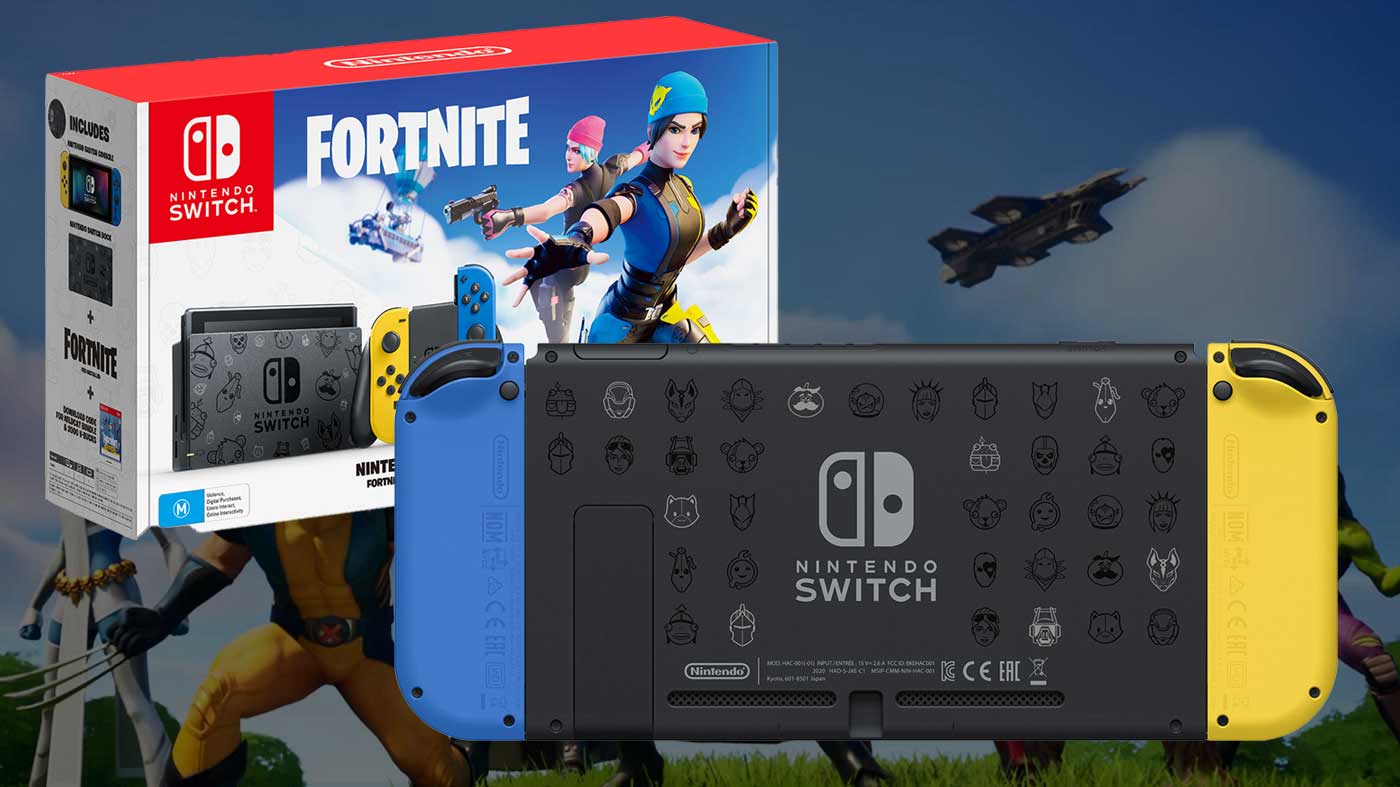 Nintendo Switch Fortnite Wildcat Bundle title screen for Nintendo Switch