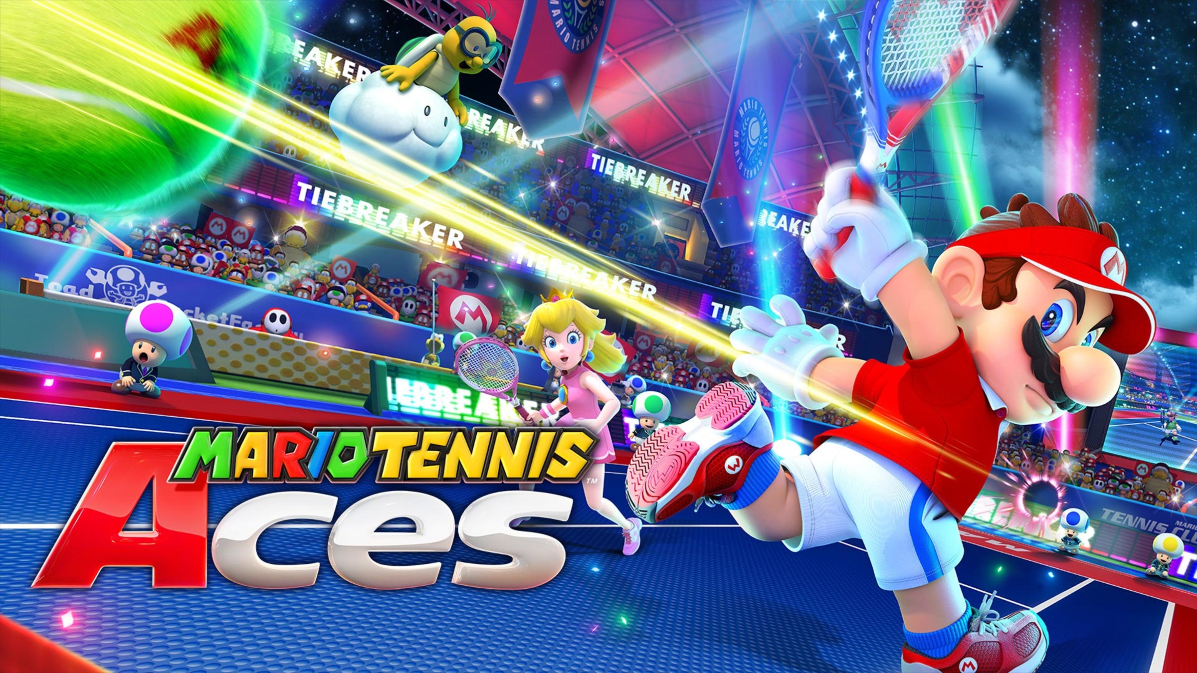 Nintendo Switch Mario Tennis Aces Bundle title screen for Nintendo Switch