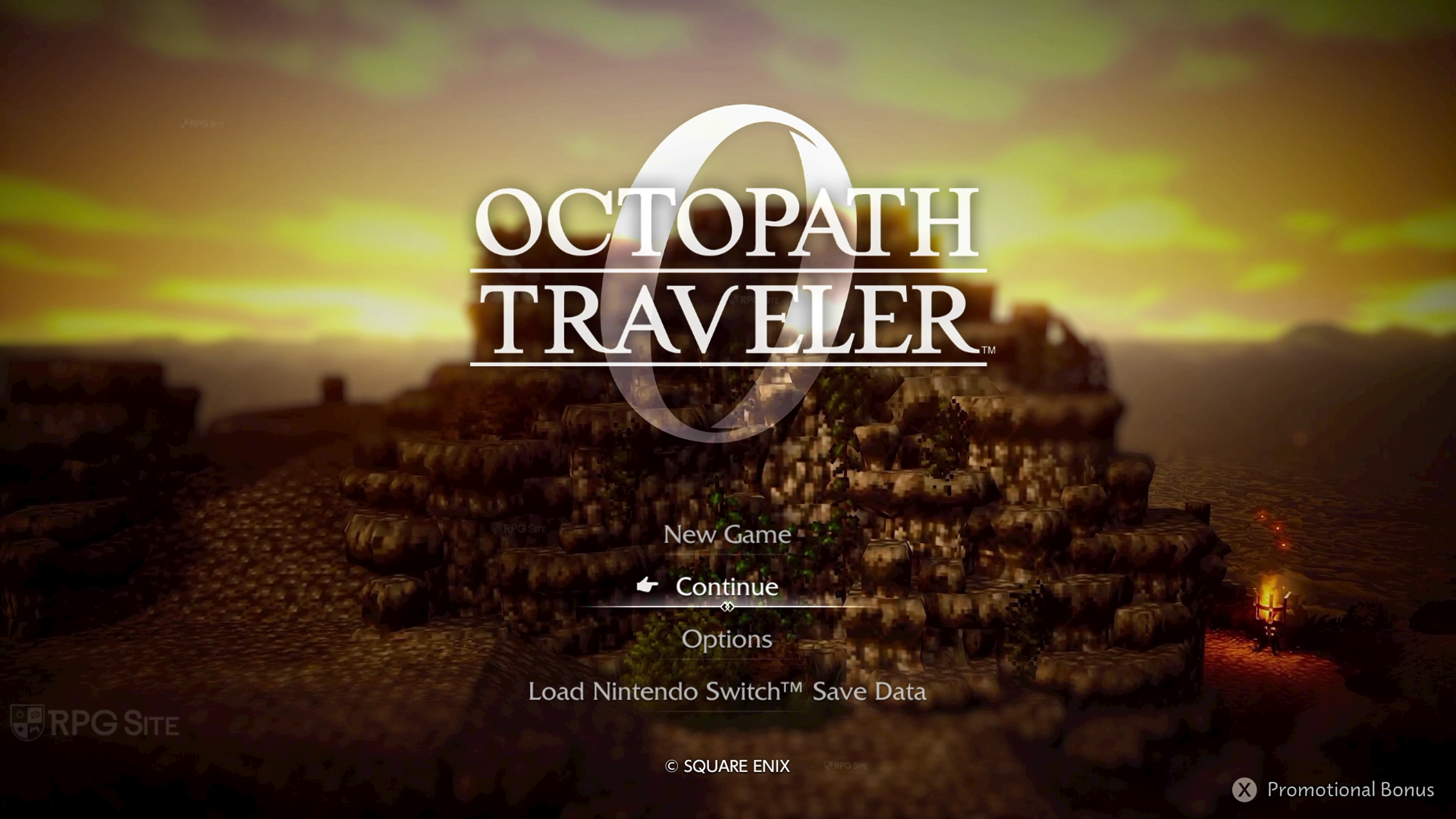 Octopath Traveler II title screen for Nintendo Switch