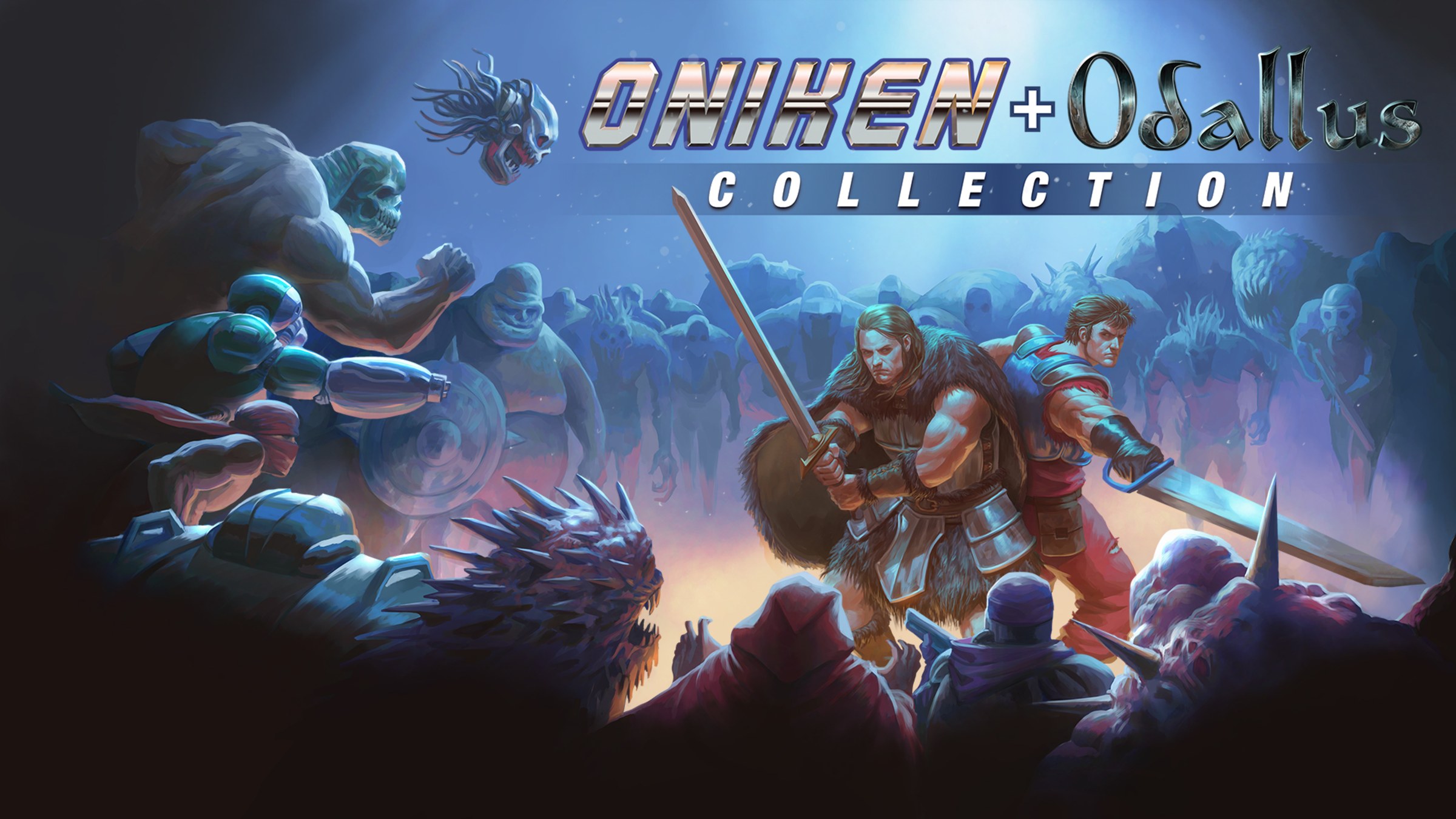 Oniken + Odallus Collection title screen for Nintendo Switch