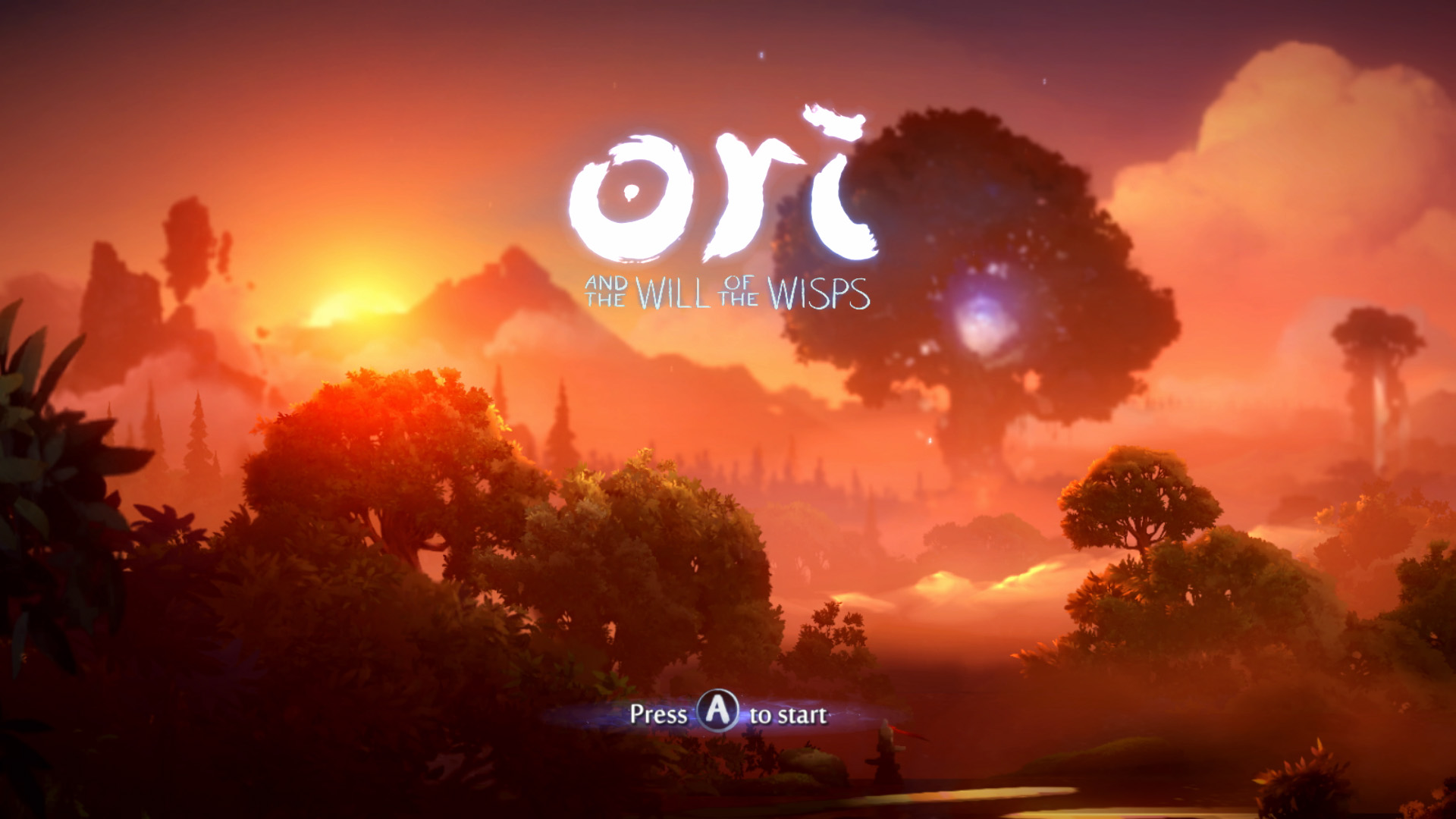 Ori and the Will of the Wisps title screen for Nintendo Switch