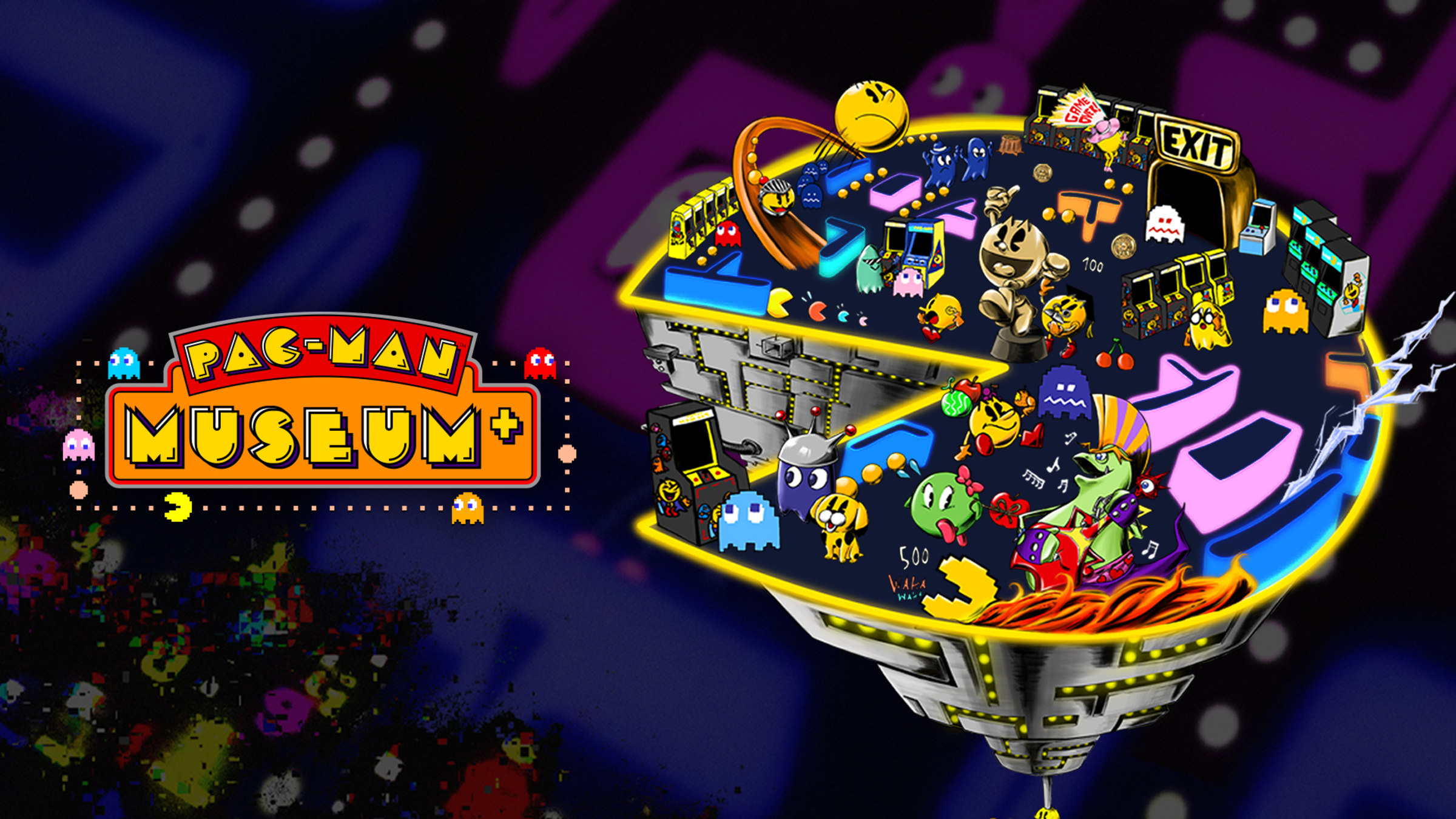 Pac-Man Museum Plus title screen for Nintendo Switch