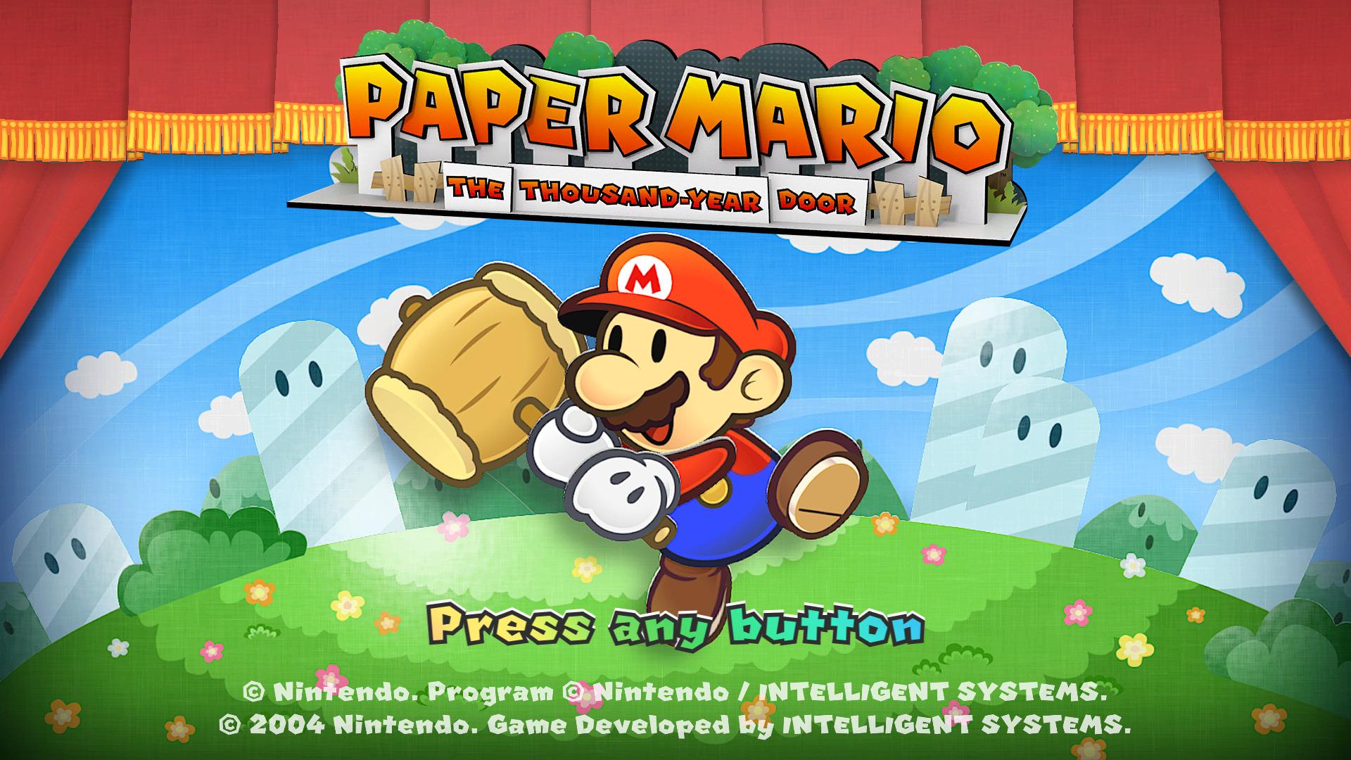 Paper Mario RPG title screen for Nintendo Switch