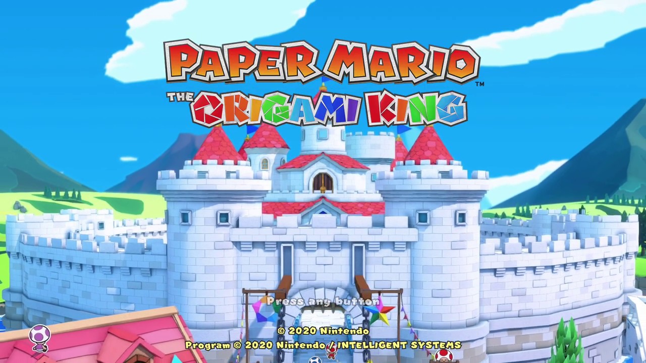 Paper Mario: The Origami King title screen for Nintendo Switch