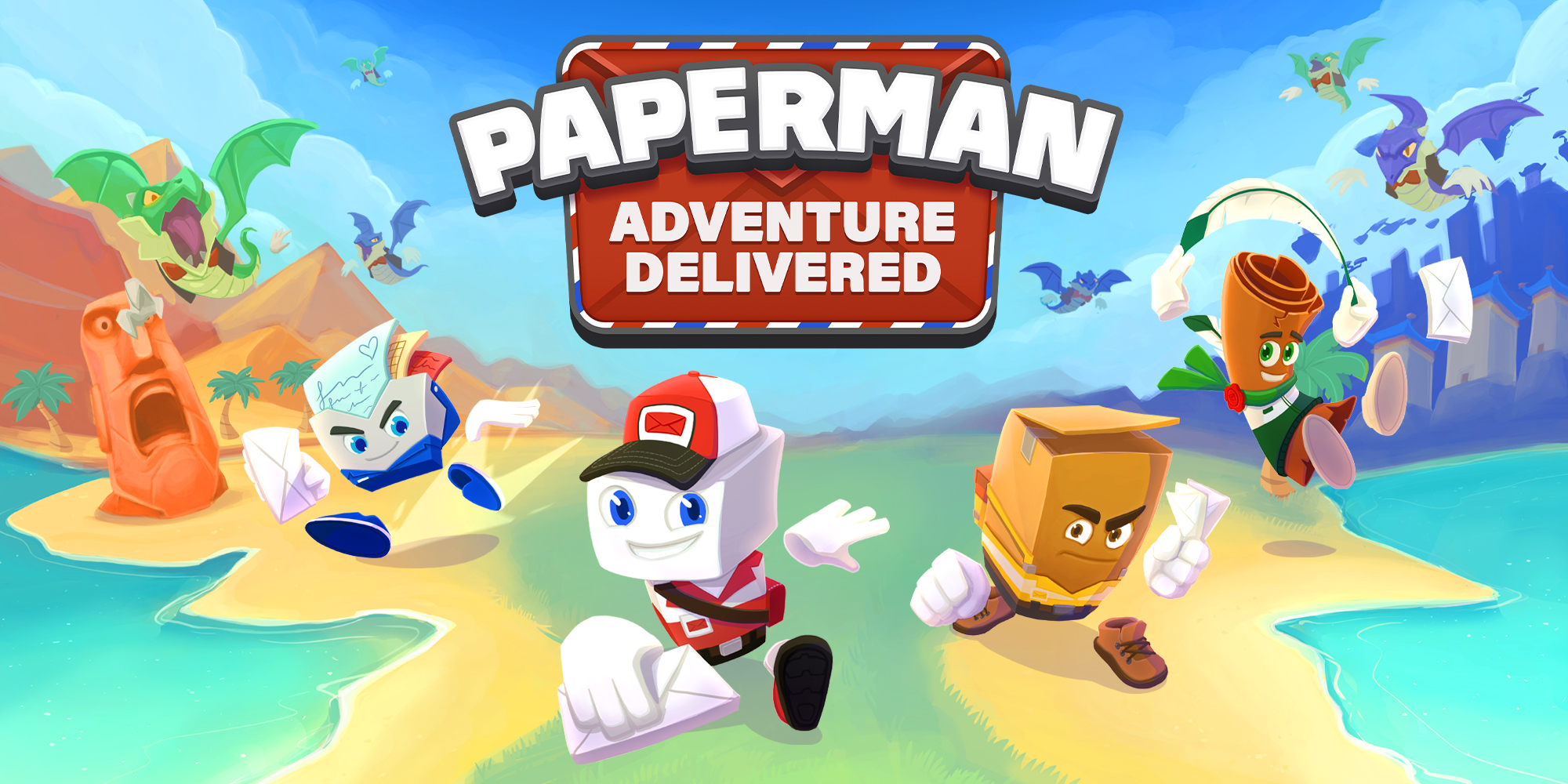 Paperman Adventure Delivered title screen for Nintendo Switch