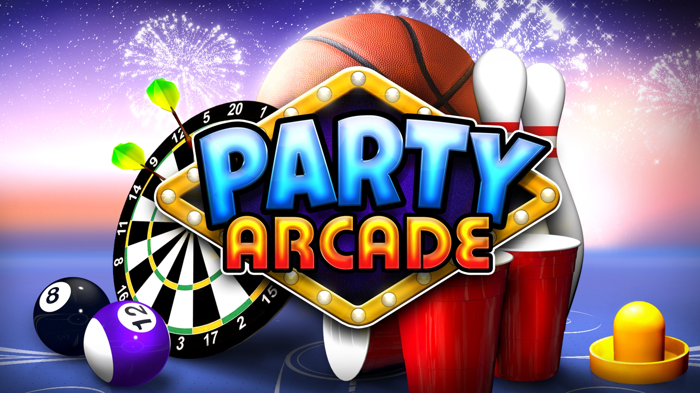 Party Arcade title screen for Nintendo Switch