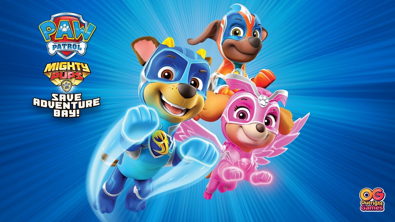 Paw Patrol: Mighty Pups Save Adventure Bay title screen for Nintendo Switch