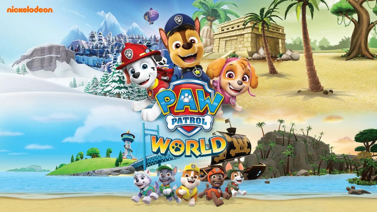 Paw Patrol World title screen for Nintendo Switch