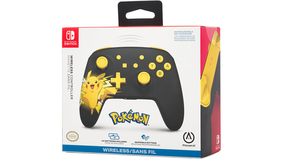 Pikachu Neon Wireless Controller title screen for Nintendo Switch