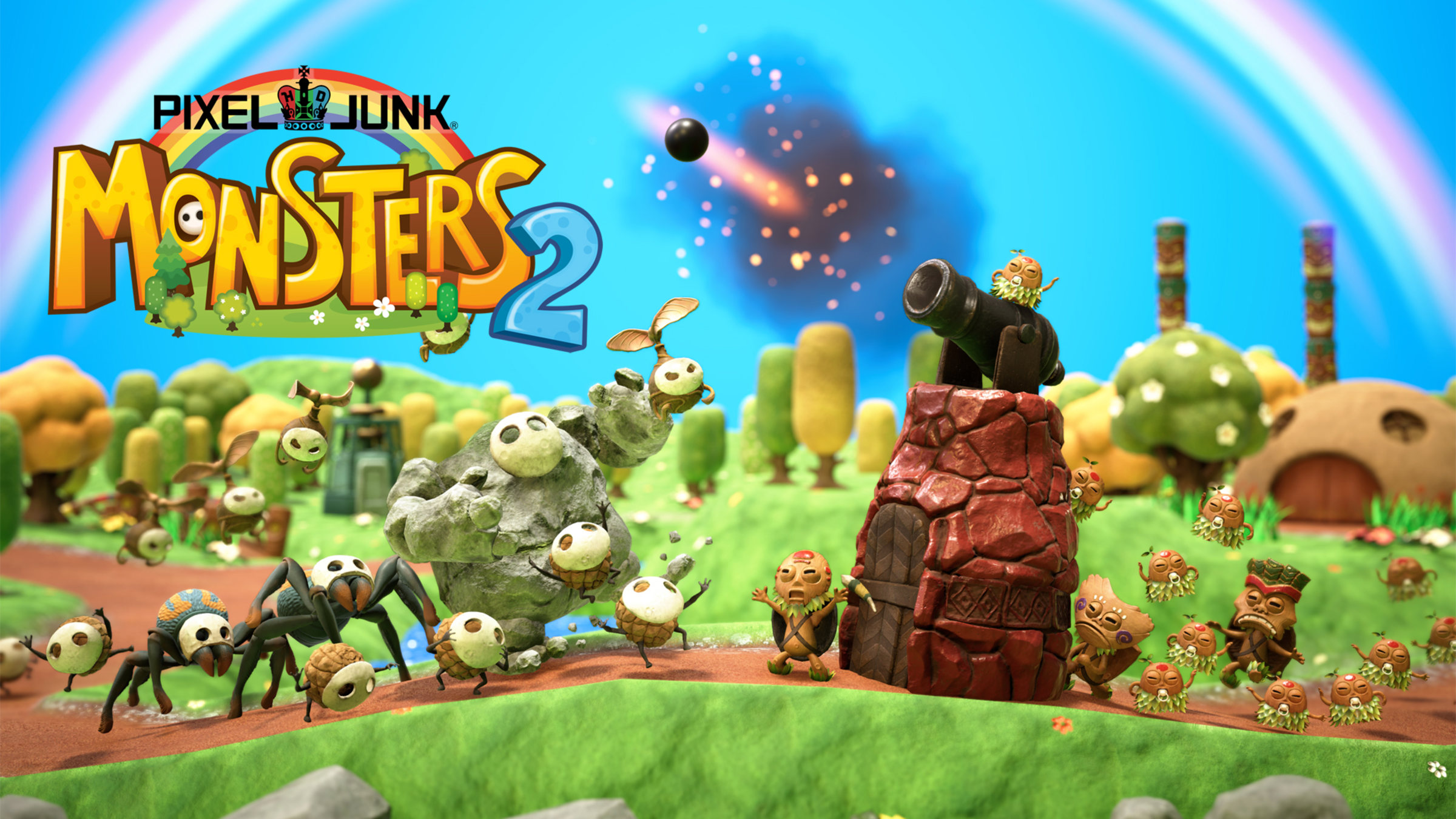Pixel Junk Monsters 2 title screen for Nintendo Switch