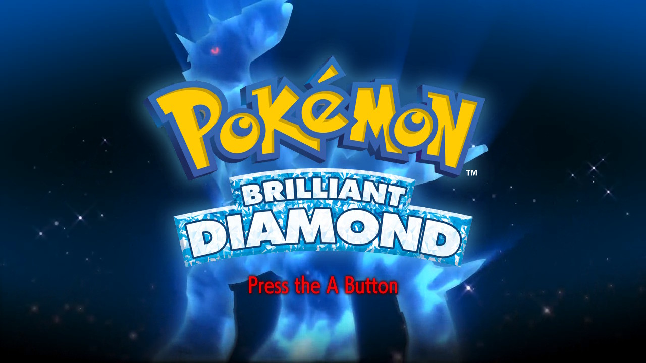 Pokemon Brilliant Diamond title screen for Nintendo Switch