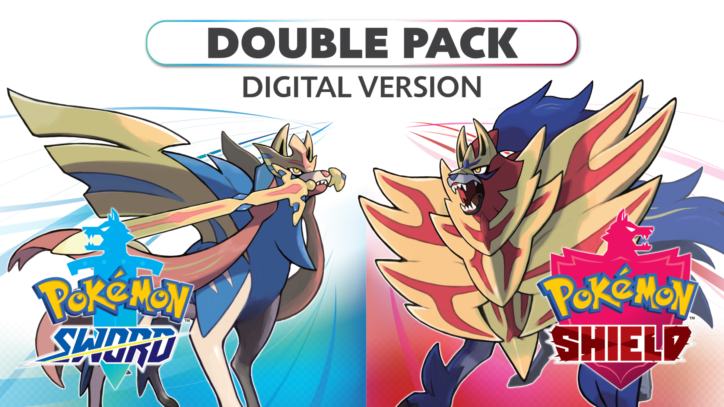 Pokemon Sword and Shield Double Pack title screen for Nintendo Switch