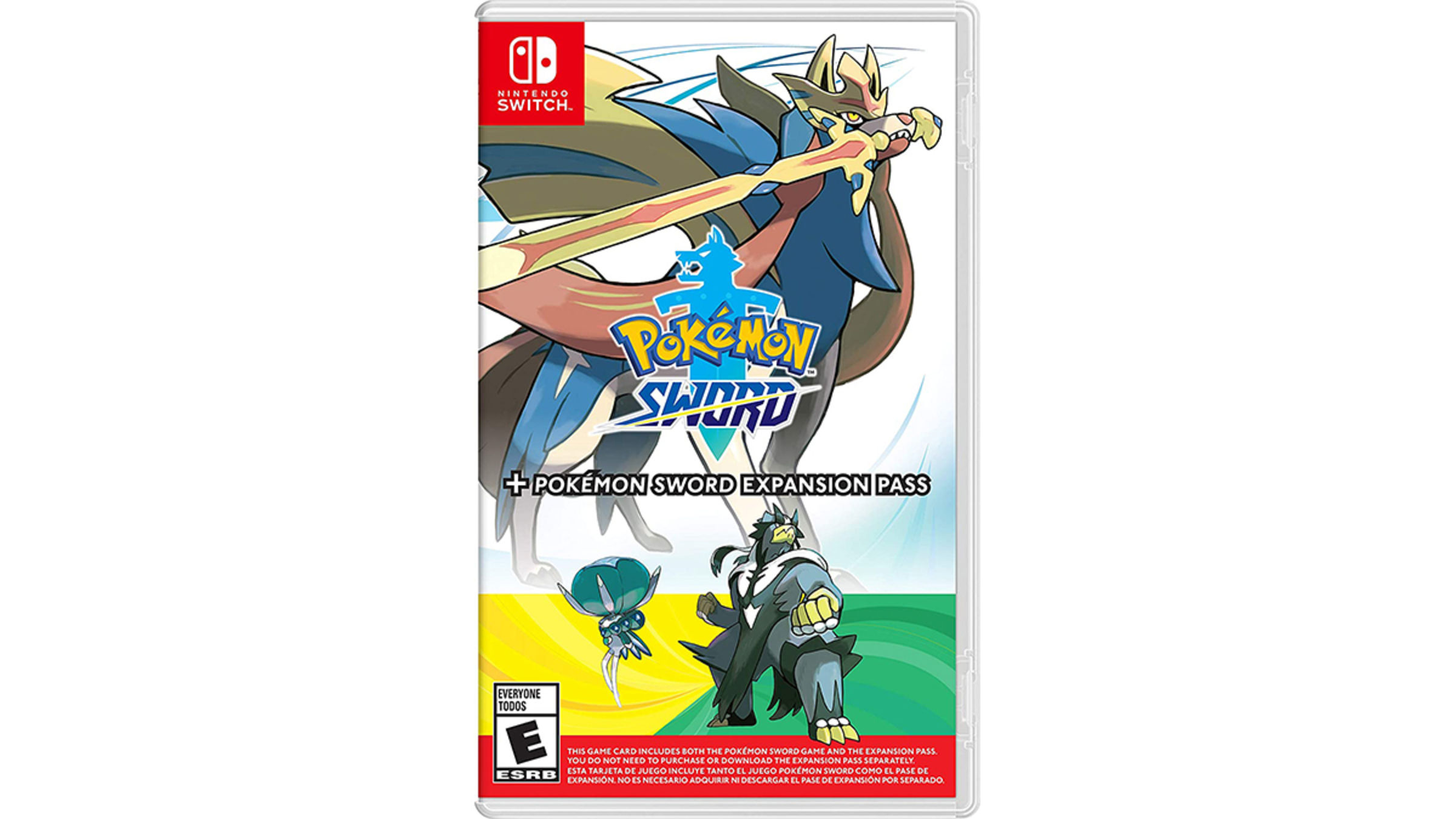 Pokemon Sword + Pokemon Sword Expansion Pass title screen for Nintendo Switch