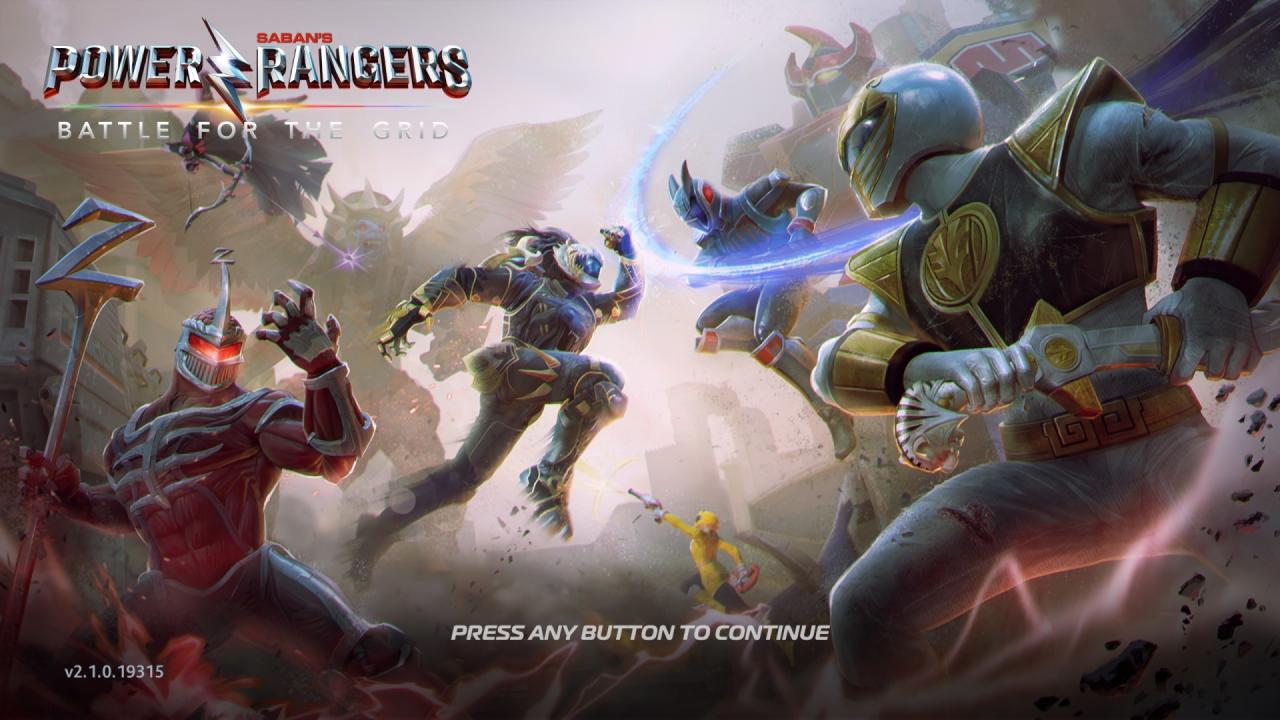 Power Rangers: Battle for the Grid title screen for Nintendo Switch