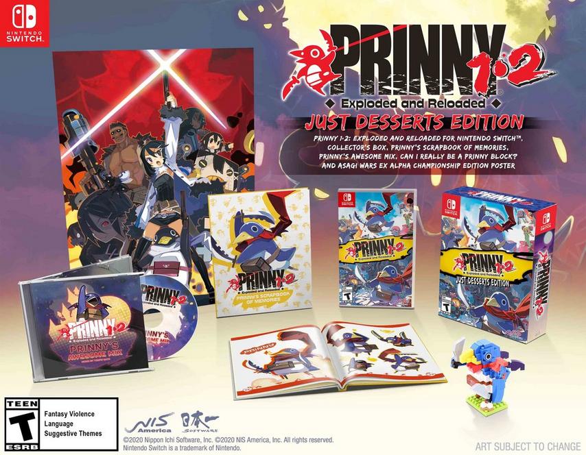 Prinny 1+2 Exploded and Reloaded Just Desserts Edition title screen for Nintendo Switch