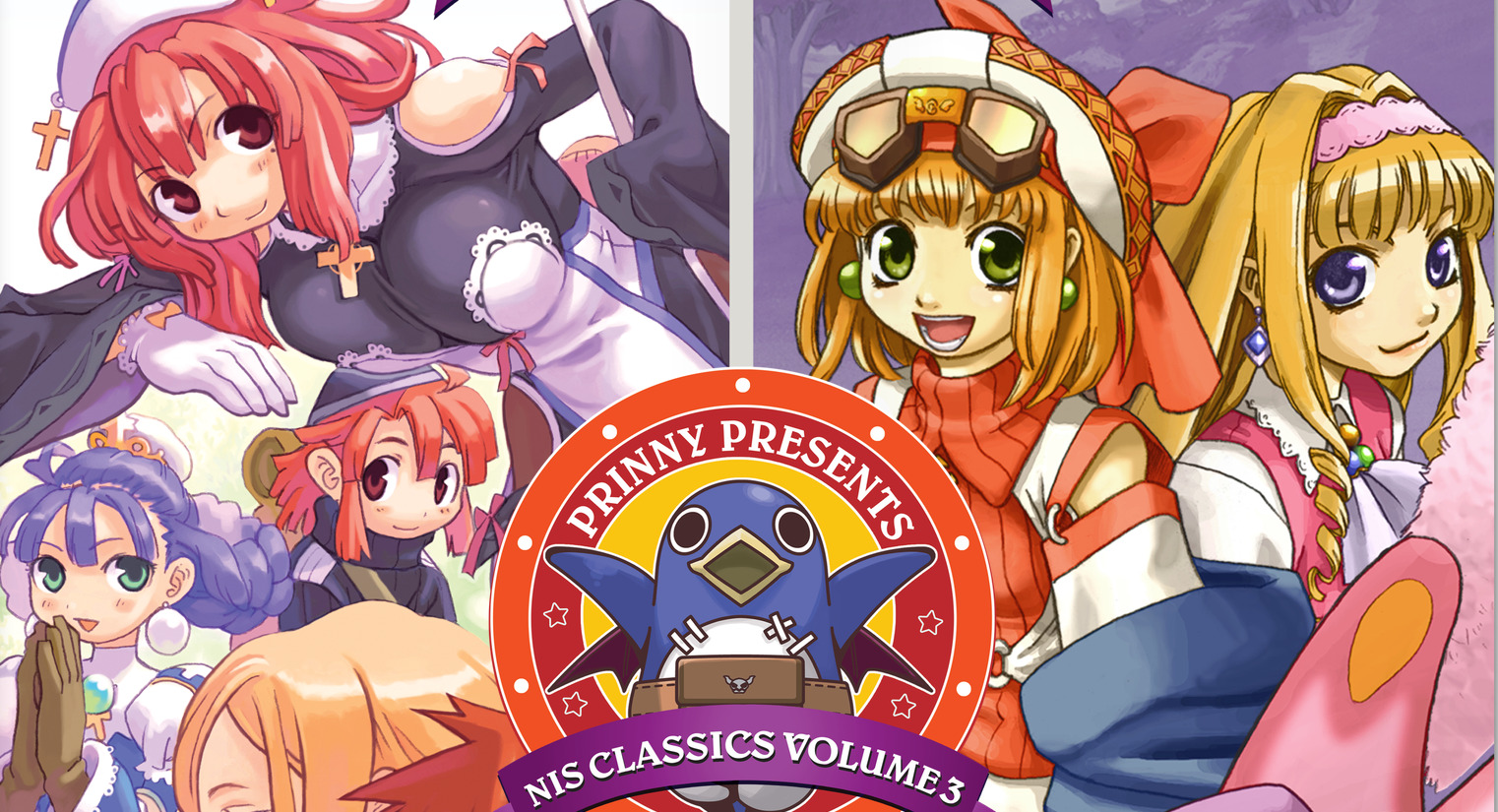 Prinny Presents NIS Classics Volume 3 title screen for Nintendo Switch