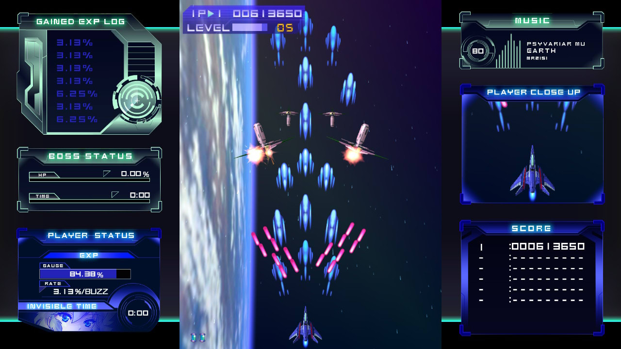 Psyvariar Delta title screen for Nintendo Switch